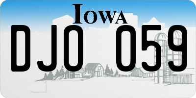 IA license plate DJO059