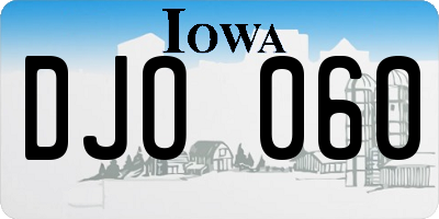 IA license plate DJO060