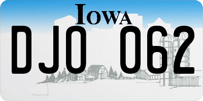 IA license plate DJO062