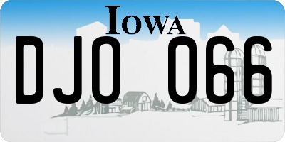 IA license plate DJO066