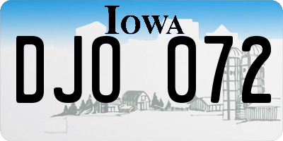 IA license plate DJO072