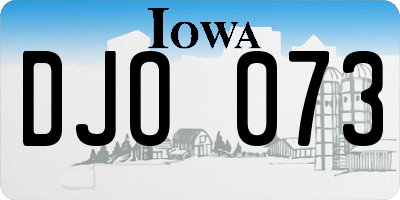 IA license plate DJO073