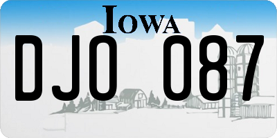 IA license plate DJO087