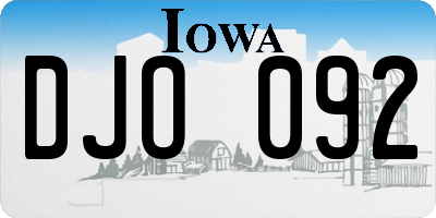 IA license plate DJO092