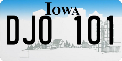IA license plate DJO101