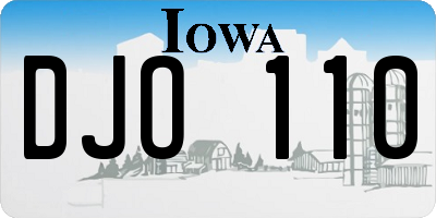 IA license plate DJO110