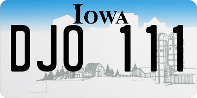 IA license plate DJO111