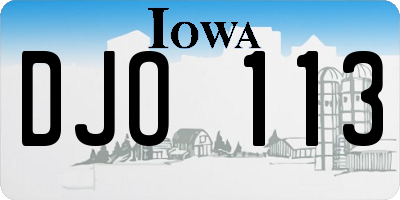 IA license plate DJO113