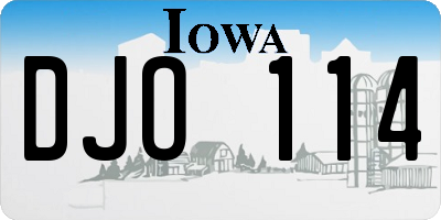 IA license plate DJO114
