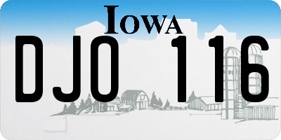 IA license plate DJO116
