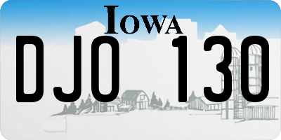 IA license plate DJO130