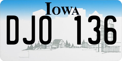 IA license plate DJO136