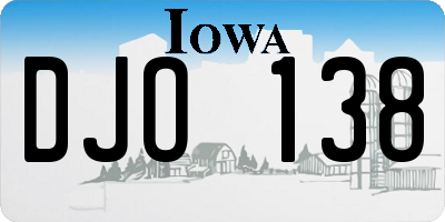 IA license plate DJO138