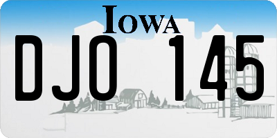 IA license plate DJO145