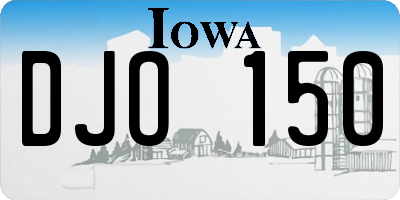 IA license plate DJO150