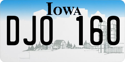 IA license plate DJO160
