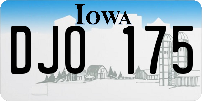 IA license plate DJO175
