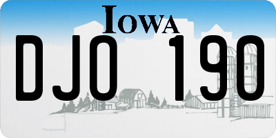 IA license plate DJO190