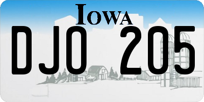 IA license plate DJO205