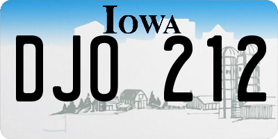 IA license plate DJO212