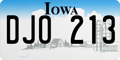 IA license plate DJO213