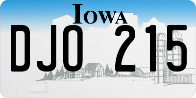 IA license plate DJO215