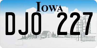 IA license plate DJO227