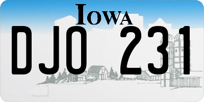 IA license plate DJO231