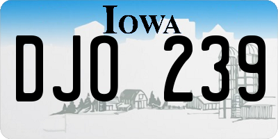 IA license plate DJO239