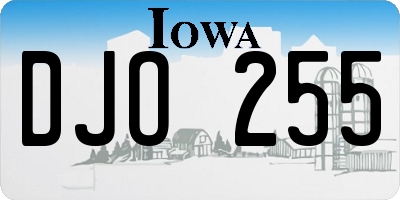 IA license plate DJO255