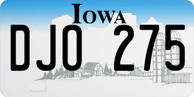 IA license plate DJO275