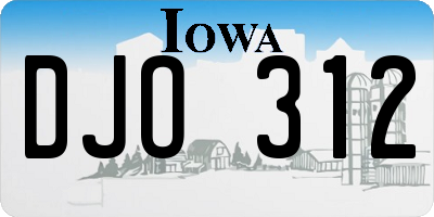 IA license plate DJO312