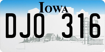 IA license plate DJO316