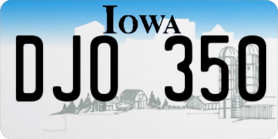 IA license plate DJO350