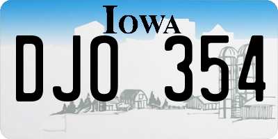 IA license plate DJO354