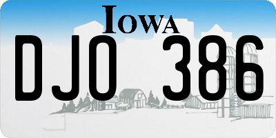 IA license plate DJO386