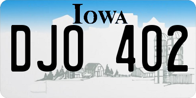 IA license plate DJO402