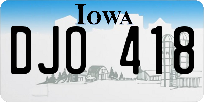 IA license plate DJO418