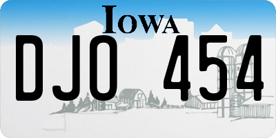 IA license plate DJO454