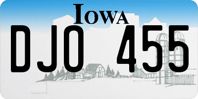IA license plate DJO455