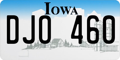 IA license plate DJO460