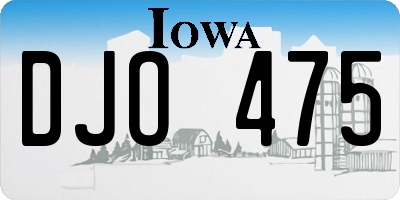 IA license plate DJO475