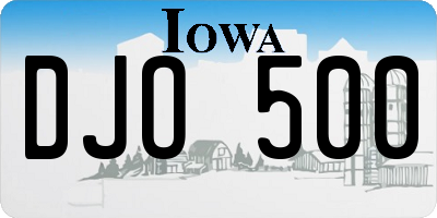 IA license plate DJO500