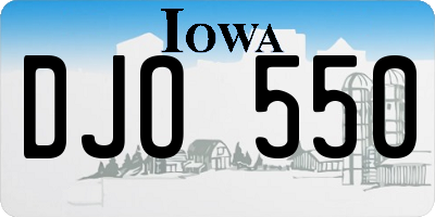 IA license plate DJO550