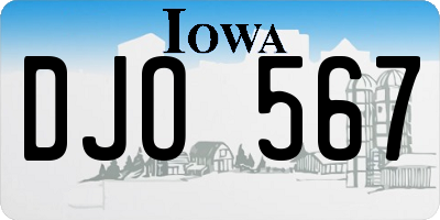 IA license plate DJO567
