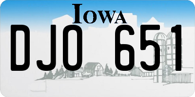 IA license plate DJO651