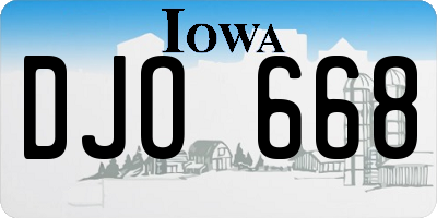 IA license plate DJO668