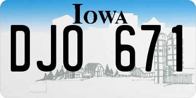 IA license plate DJO671