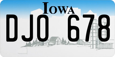 IA license plate DJO678