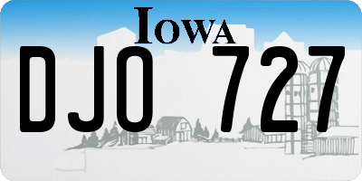 IA license plate DJO727